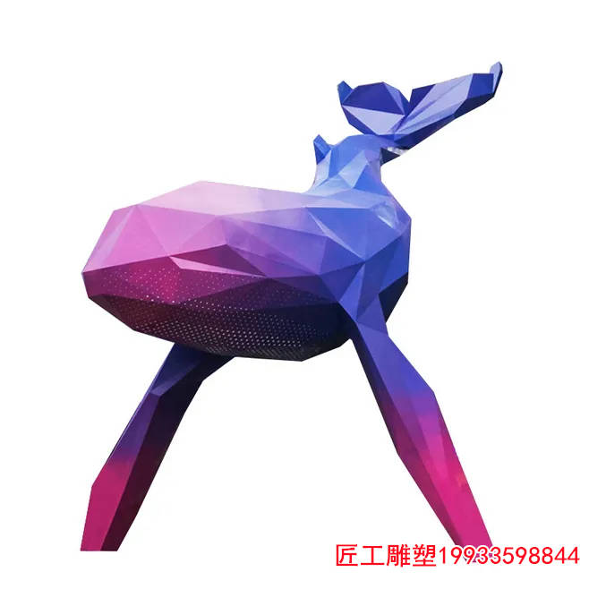 不锈钢几何鲸鱼雕塑 切面鲸鱼雕塑