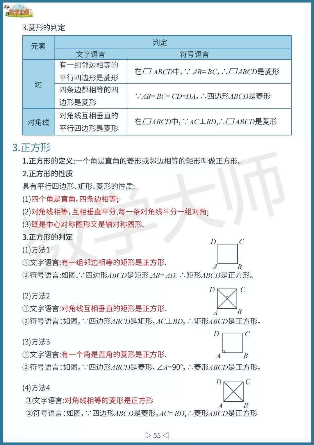 初中数学基础知识点整理！高清全面可下载