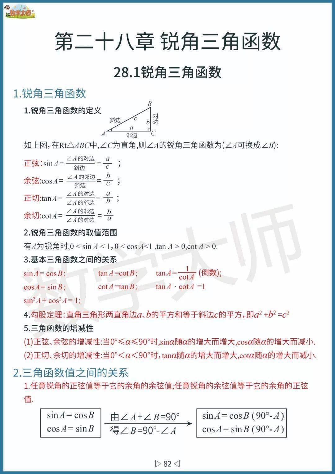 初中数学基础知识点整理！高清全面可下载