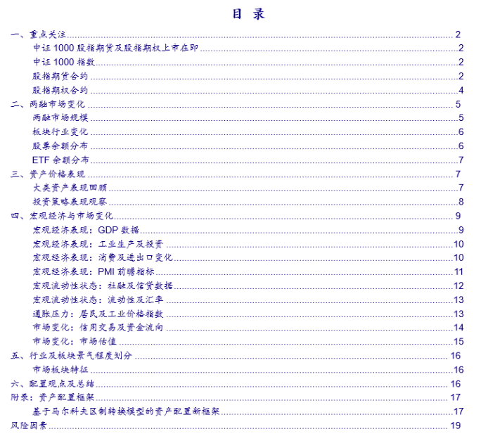 【银河金工马普凡/吴俊鹏】融资融券市场月报丨关注新衍生工具：中证1000股指期货和股指期权