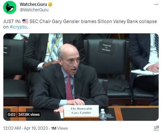 美国国会突发！美证监会主席指控“加密货币造成硅谷银行爆雷” Coinbase考虑撤资美国市场