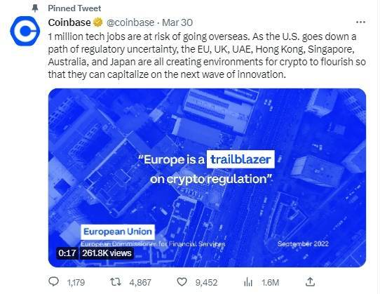 美国国会突发！美证监会主席指控“加密货币造成硅谷银行爆雷” Coinbase考虑撤资美国市场